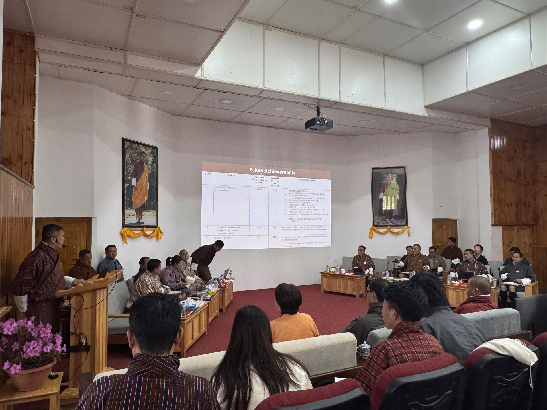 Road construction progress