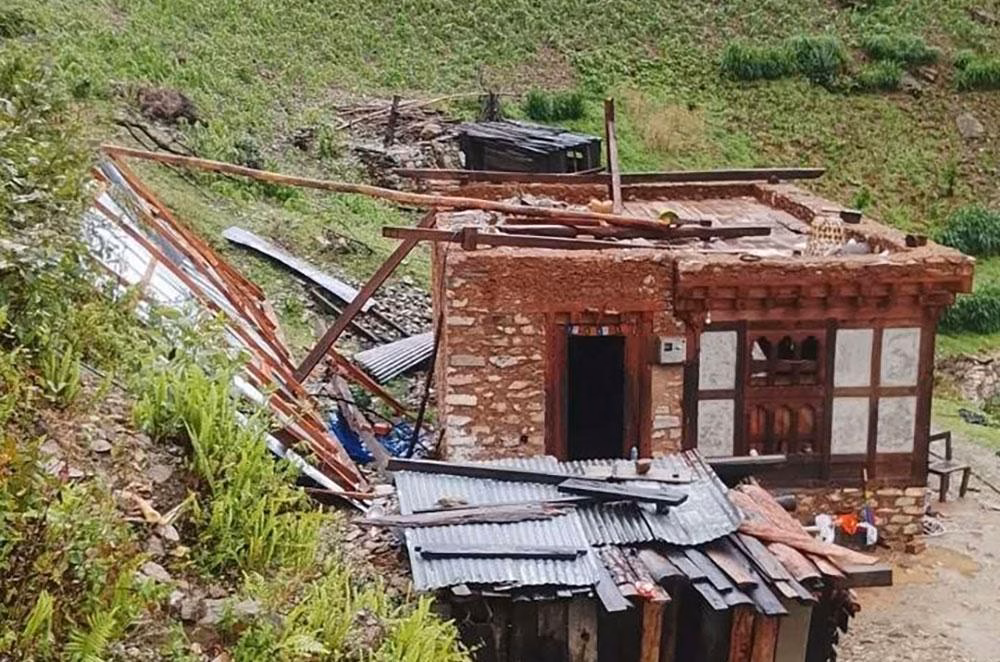 Flooded landscape in Mongar