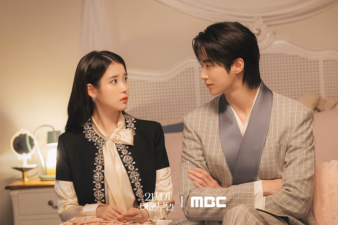 IU and Byeon Woo Seok in a tense moment