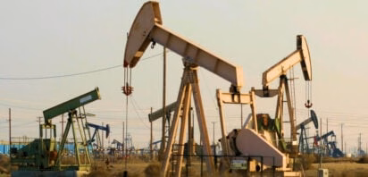 Oil wells in the desert landscape