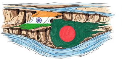 River erosion in Bangladesh, symbolizing the erosion of rights