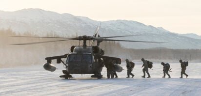 Aerial view of Arctic military base