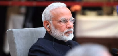 Prime Minister of India Narendra Modi at an informal meeting of heads of state and government of the BRICS countries Hamburg 2017