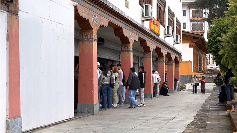 Queue at Bhutan Duty Free Limited