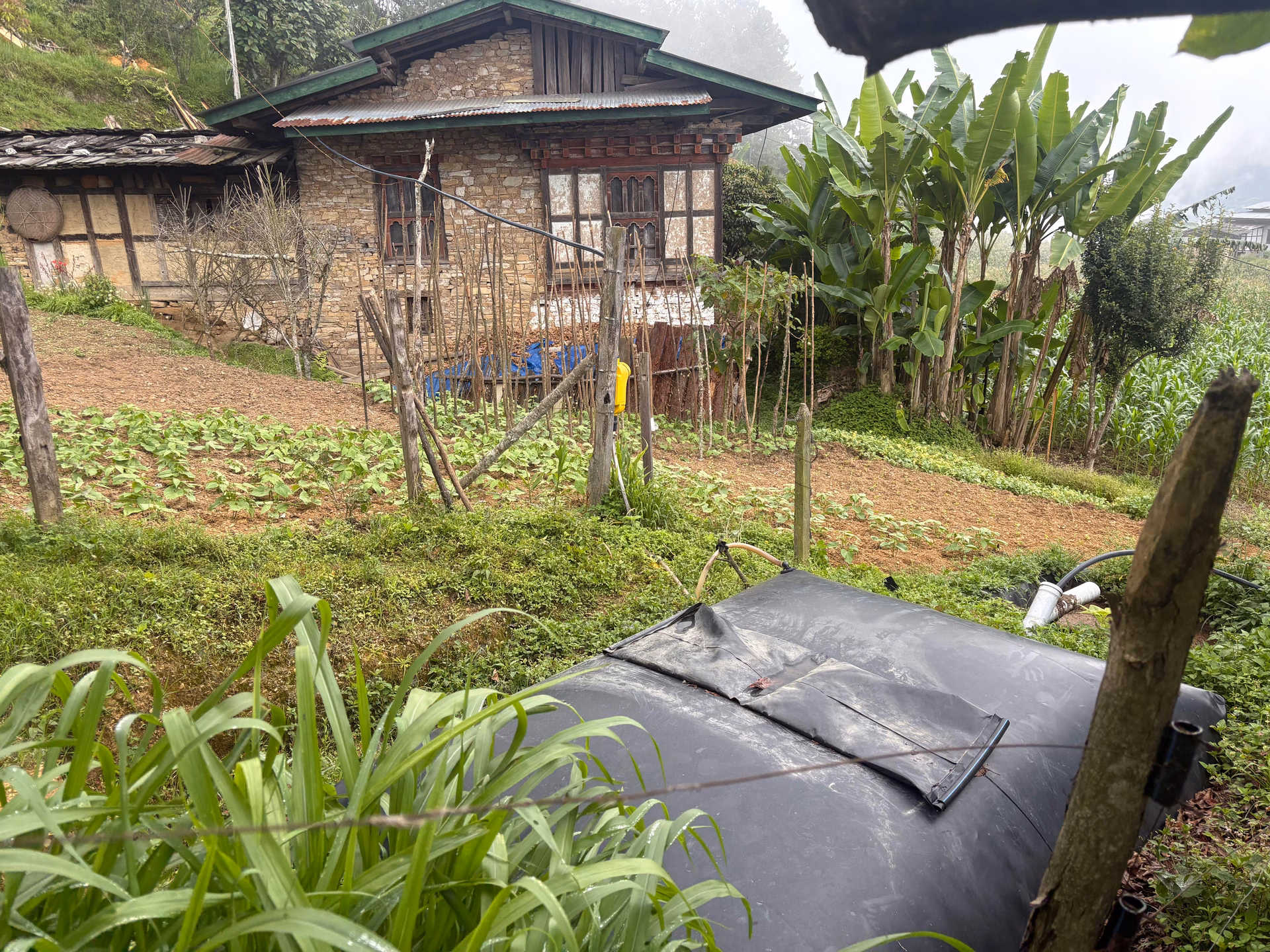 Biogas system in use