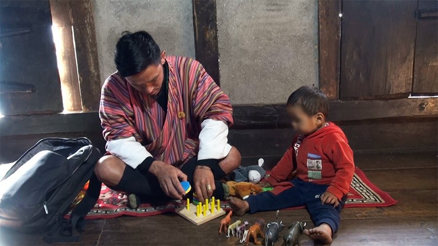 Children learning in their home classroom