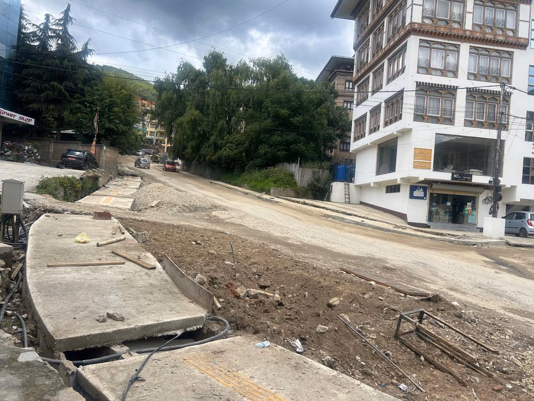 Excavation site aftermath in Motithang