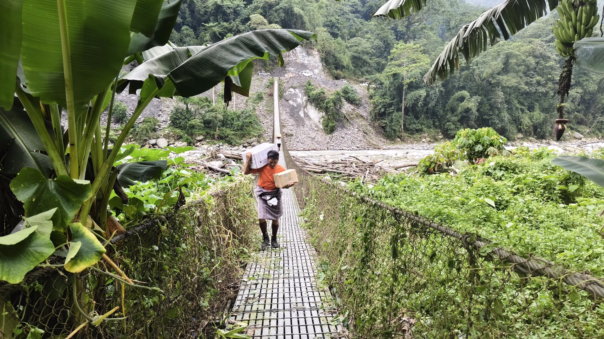 Bridge washed away