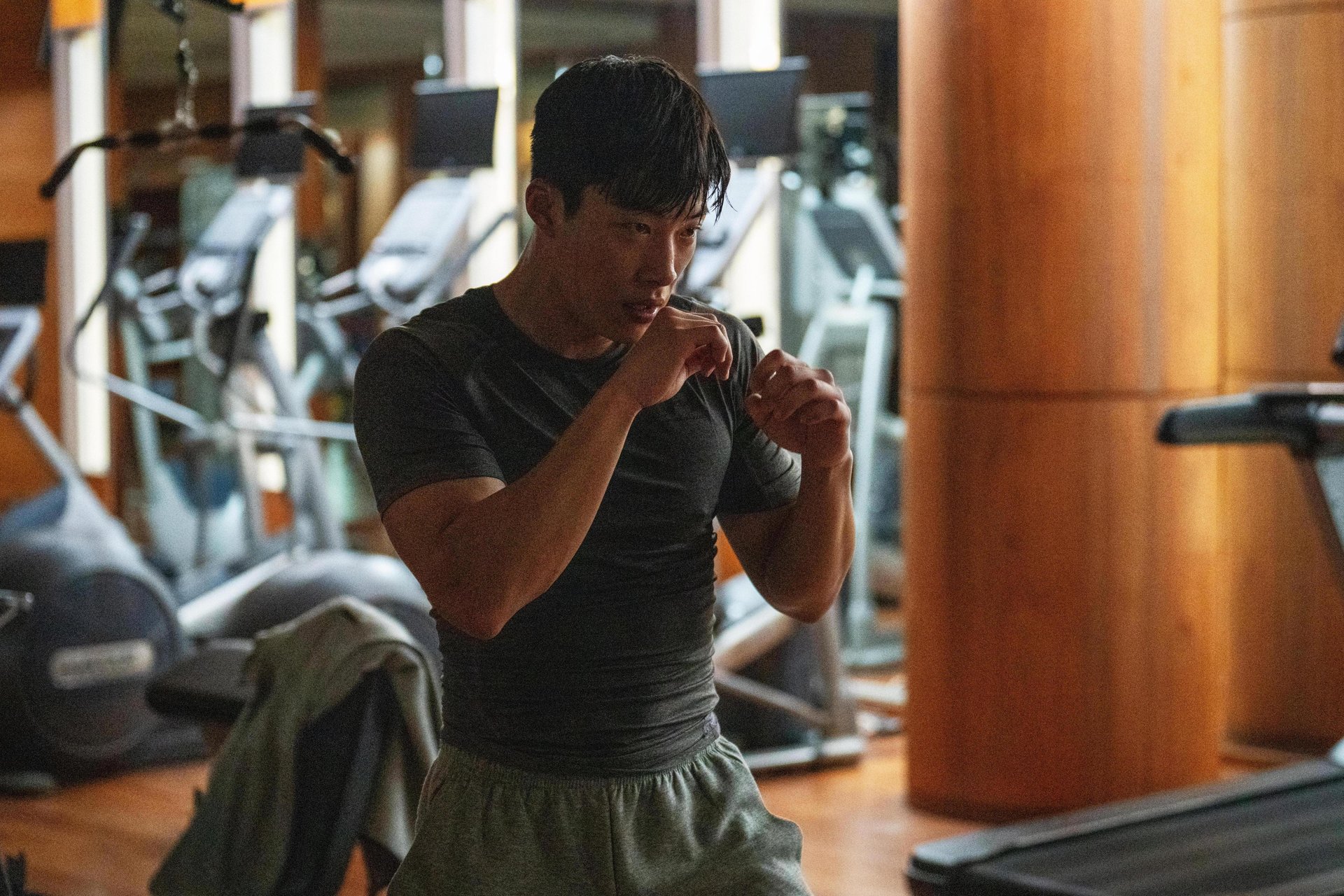 Intense boxing action