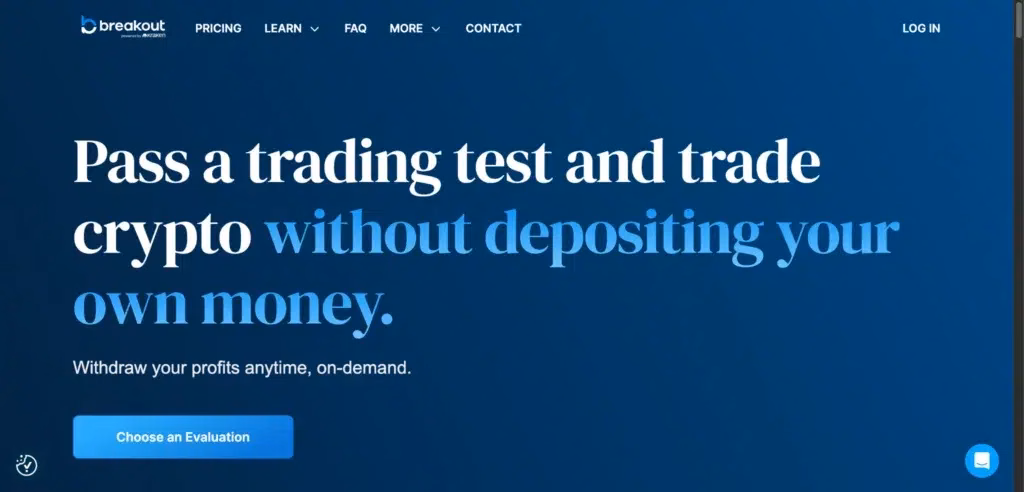 OneFunded's trading interface and analytics