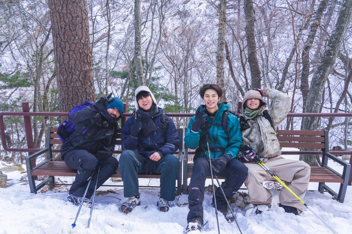 The cast gearing up for their adventure