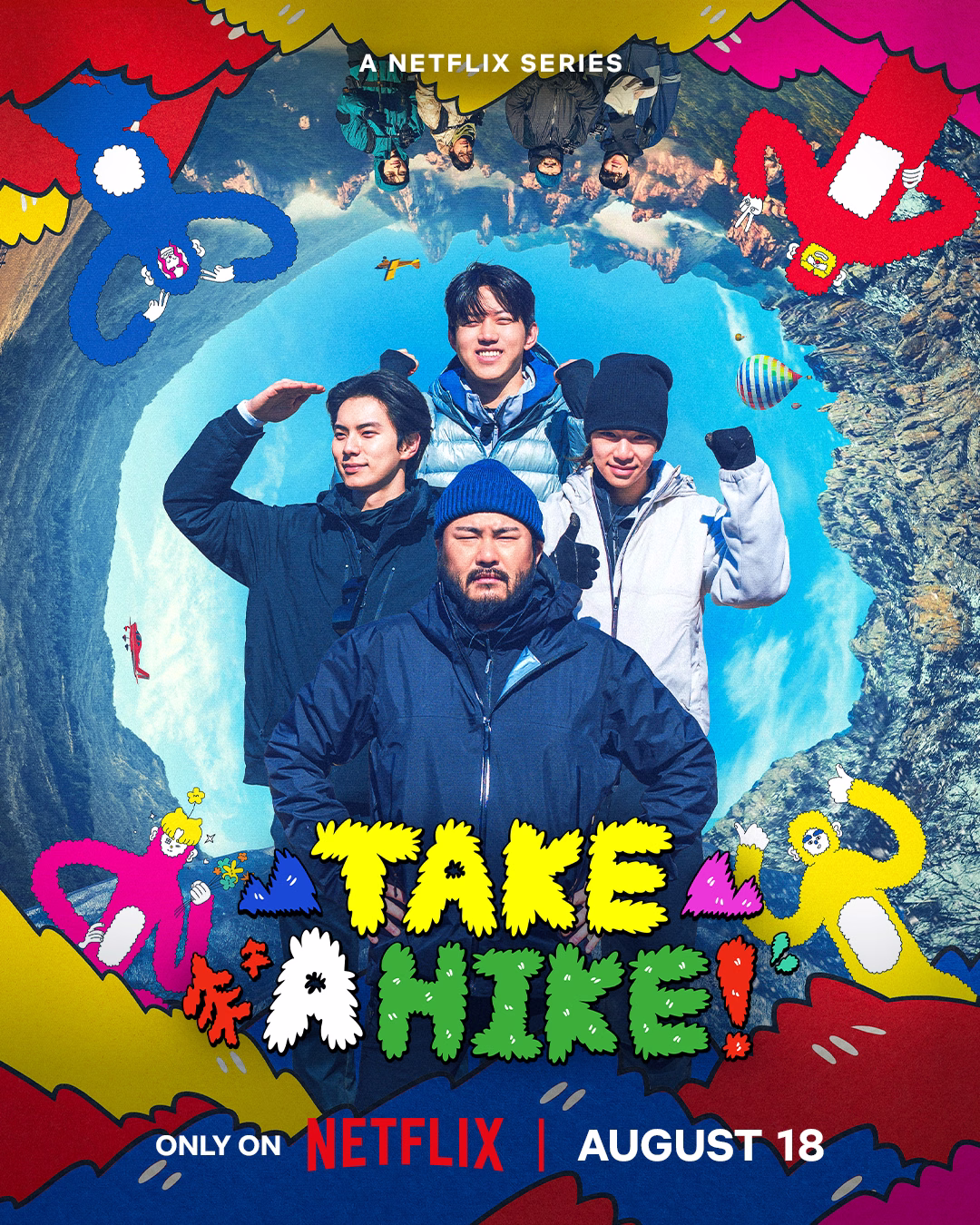 Take A Hike cast members preparing for their mountain expedition adventure