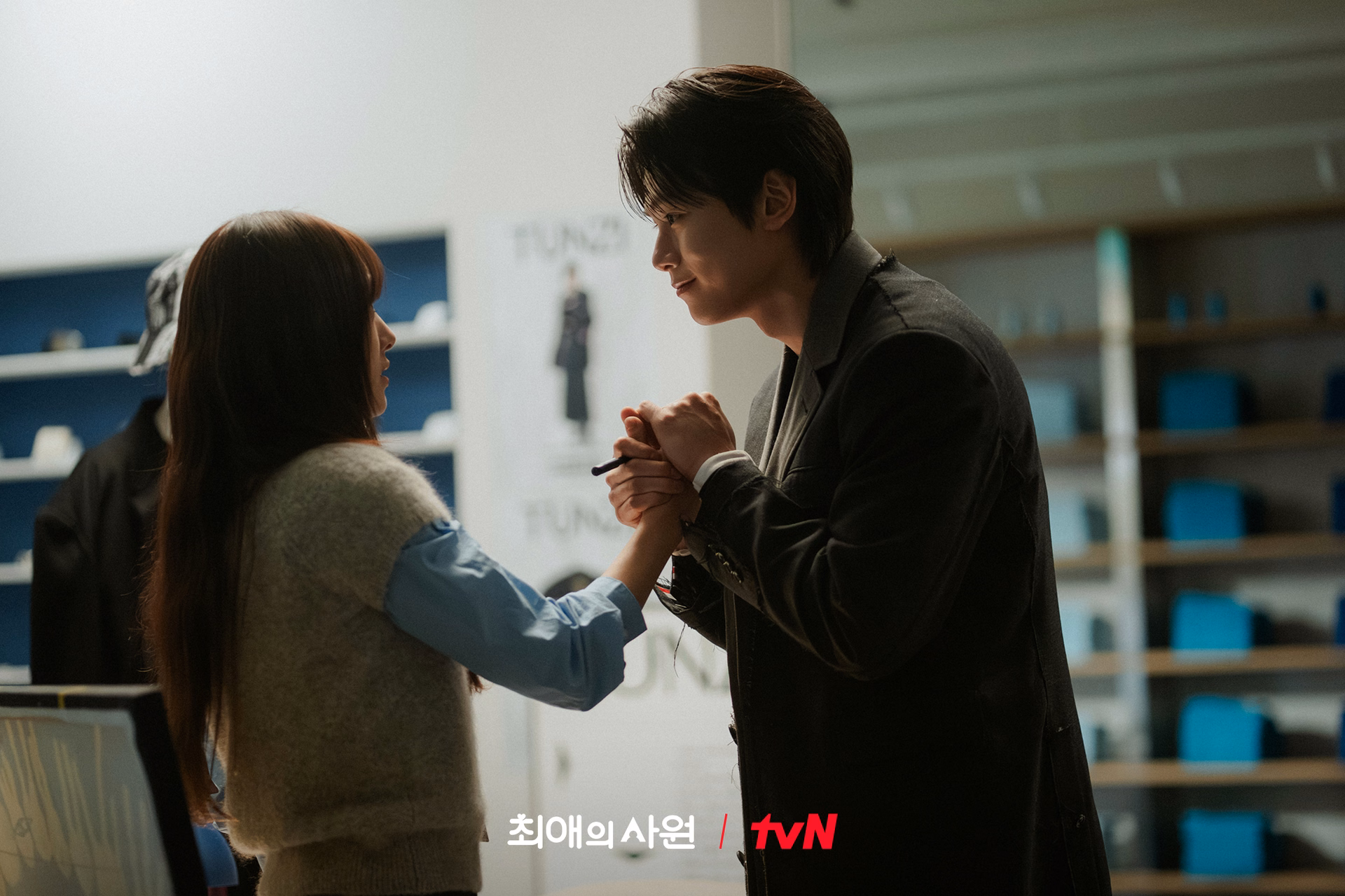 Intimate moment between characters