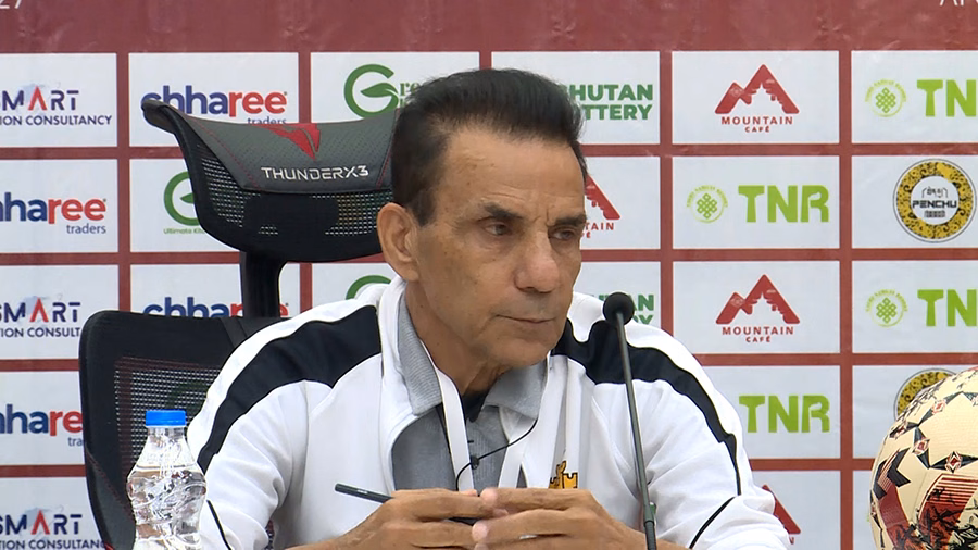 Pre-match press conference scene