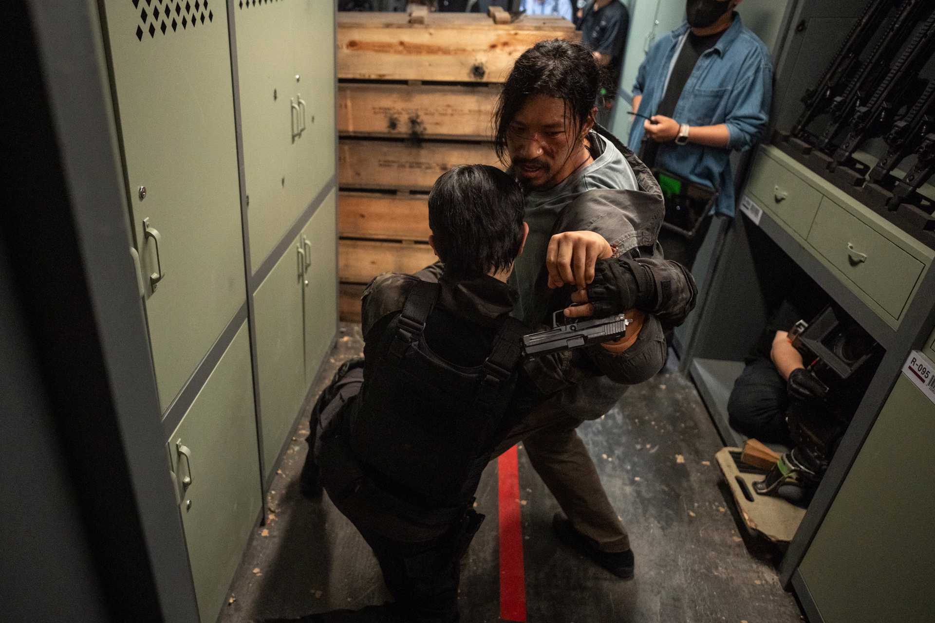 Hyunri and Masaki Okada performing action sequences