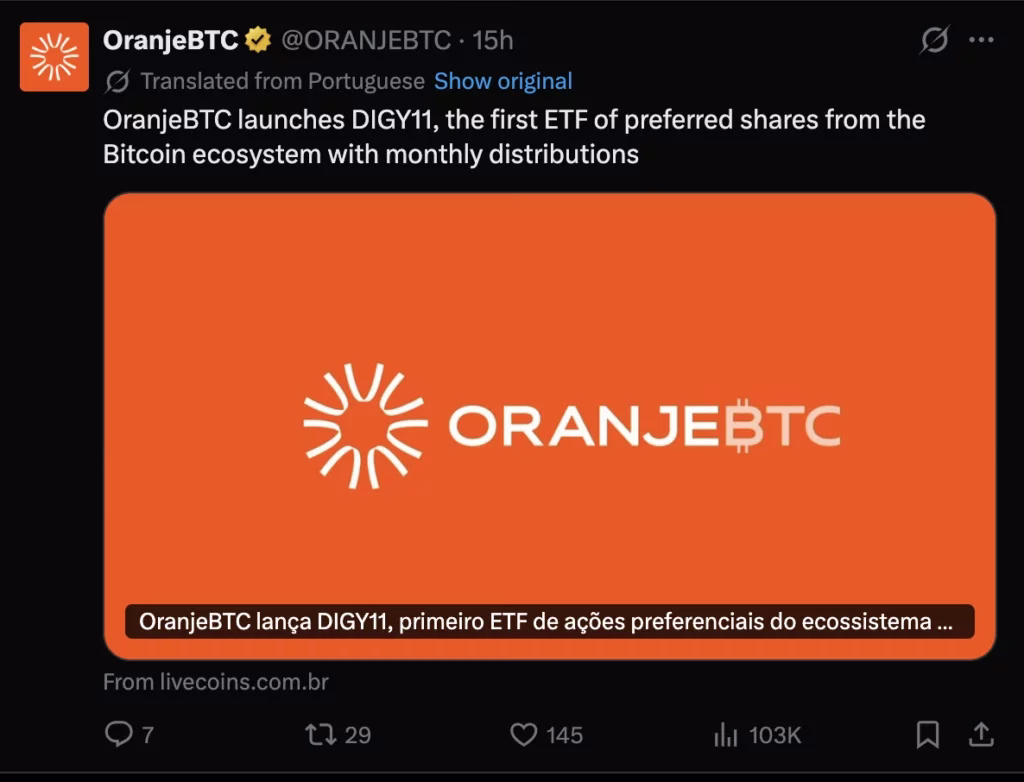 OranjeBTC DIGY11 ETF strategic allocation and market positioning