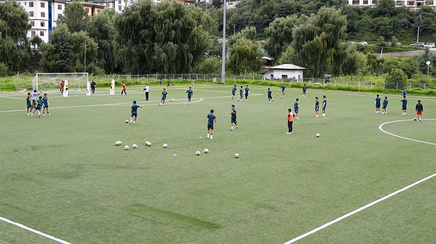 Bhutan Dragon Boys training session for AFC U20 qualifier preparation