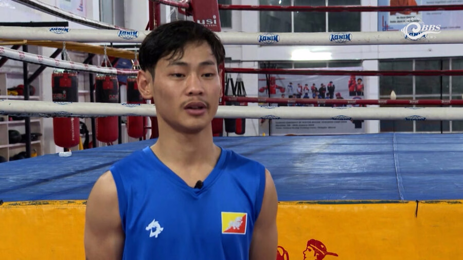 Female boxer Kinga Wangmo training intensively for Asian Games