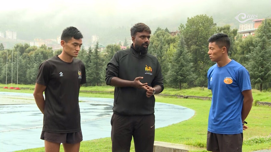 Bhutanese distance runners conducting early morning training sessions in Thimphu