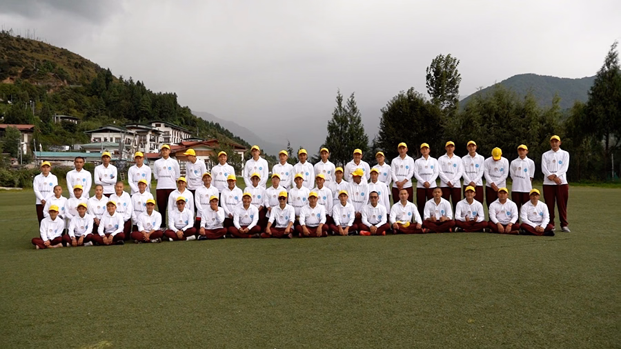 Monastic institution cricket training facility and equipment setup